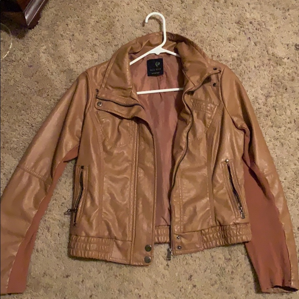 Tan leather jacket